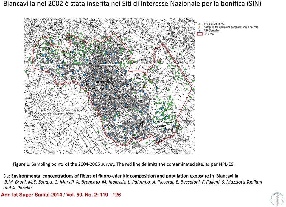 Da: Environmental concentrations of fibers of fluoro-edenitic composition and population exposure in Biancavilla B.M. Bruni, M.E. Soggiu, G.