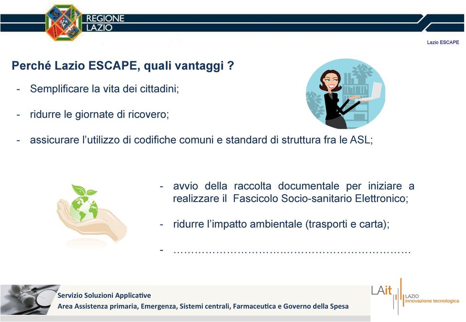 l utilizzo di codifiche comuni e standard di struttura fra le ASL; - avvio della