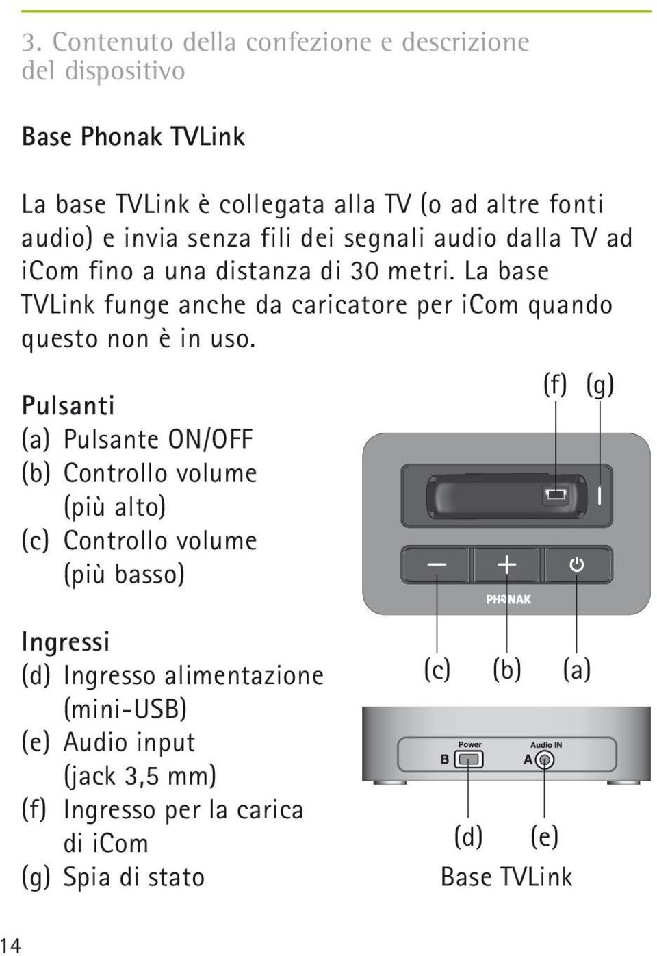 La base TVLink funge anche da caricatore per icom quando questo non è in uso.