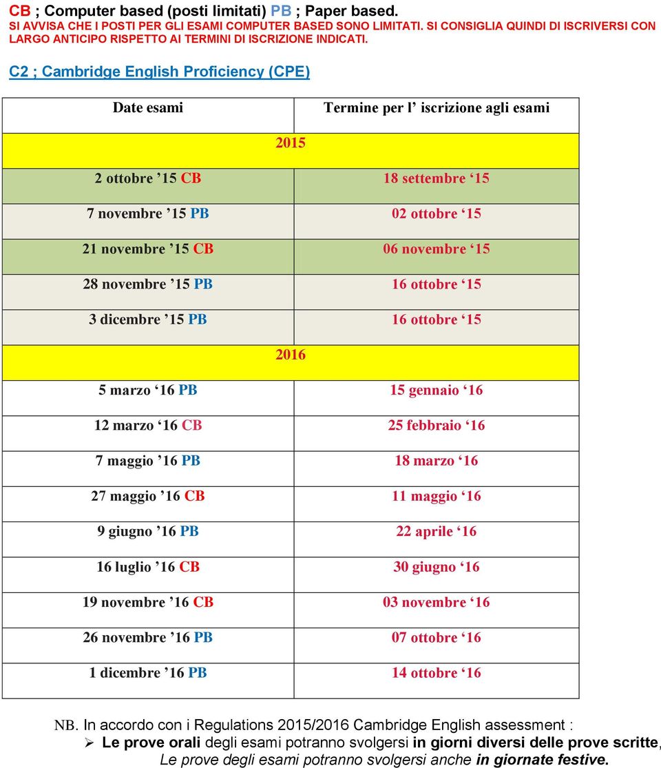 16 luglio 16 CB 30 giugno 16 19 novembre 16 CB 03 novembre 16 26 novembre 16 PB 07 ottobre 16 1 dicembre 16 PB 14 ottobre 16 NB.