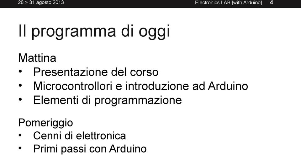 Arduino Elementi di programmazione