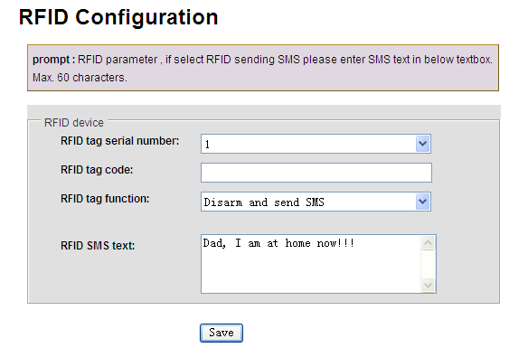 7.10 RFID Cliccate sull icona RFID per entrare nel relativo menu.