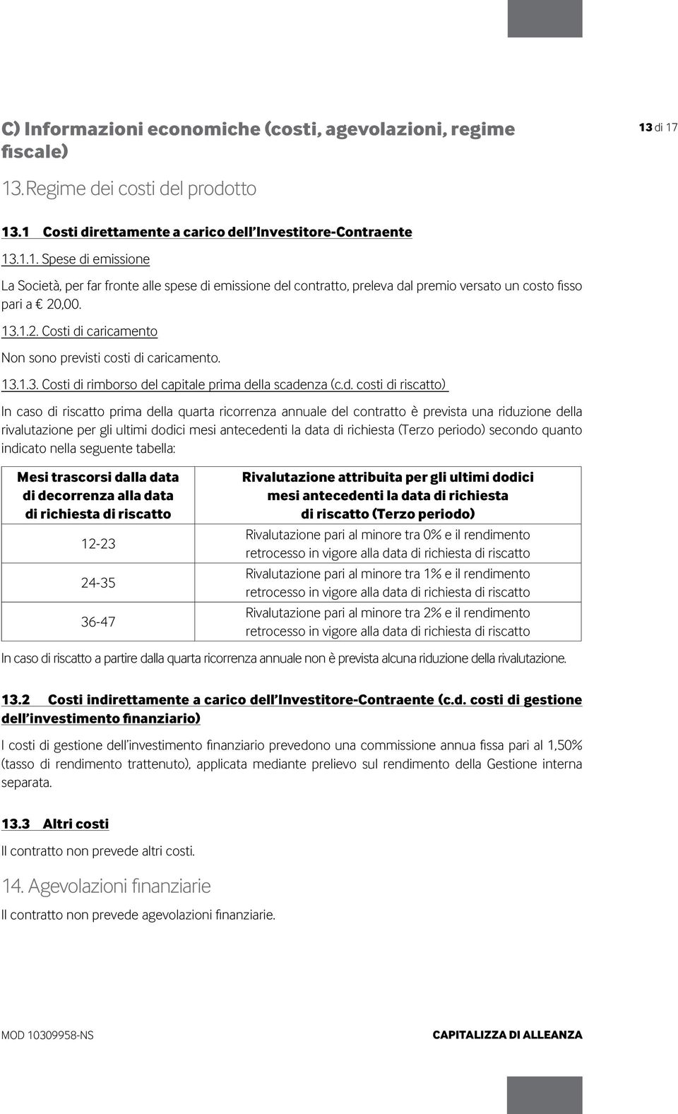 13.1.2. Costi di