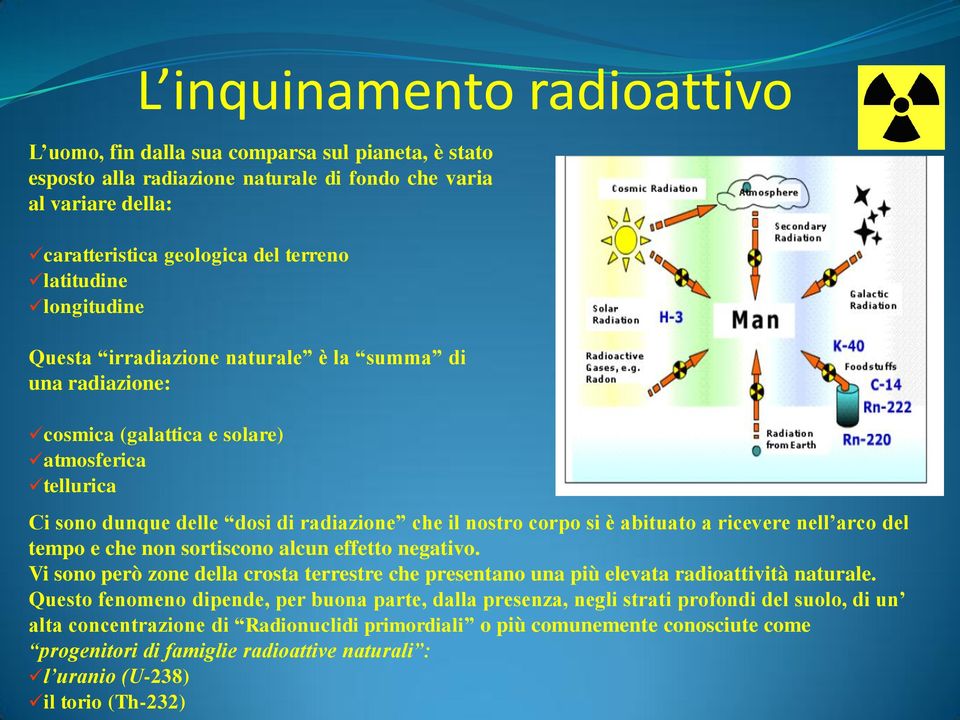 spiegare il processo naturale su cui si basa la datazione radioattiva