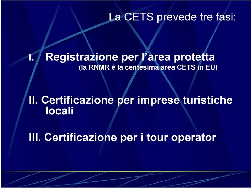 centesima area CETS in EU) II.