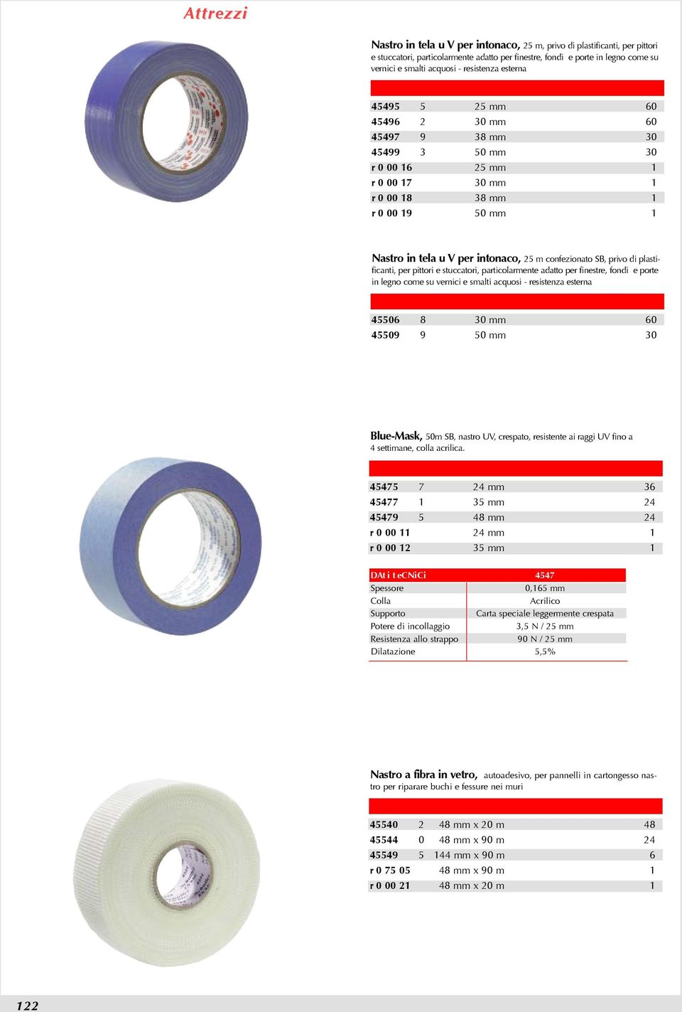 SB, privo di plastificanti, per pittori e stuccatori, particolarmente adatto per finestre, fondi e porte in legno come su vernici e smalti acquosi - resistenza esterna 45506 8 30 mm 60 45509 9 50 mm