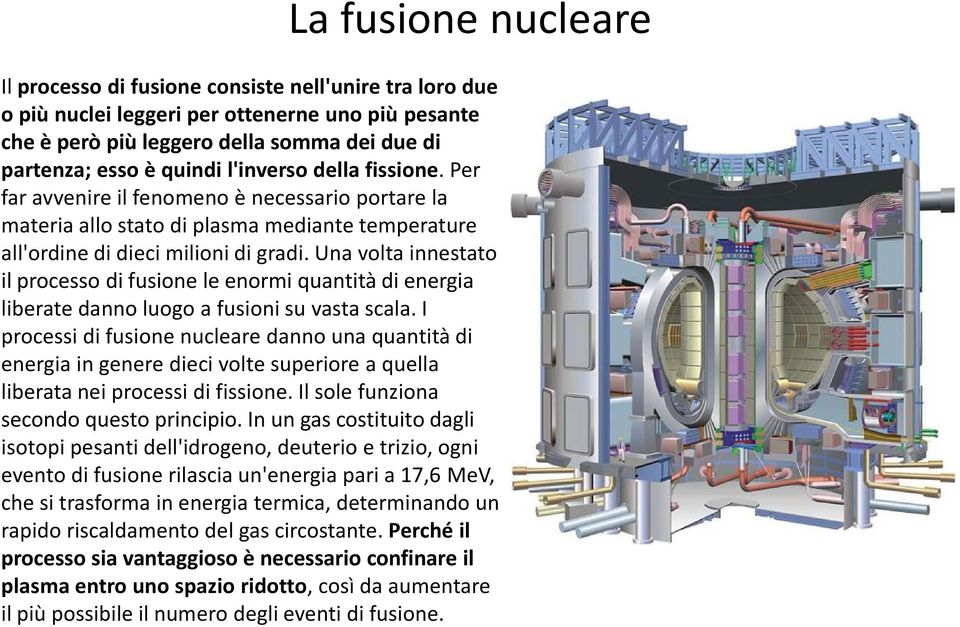 Una volta innestato il processo di fusione le enormi quantità di energia liberate danno luogo a fusioni su vasta scala.