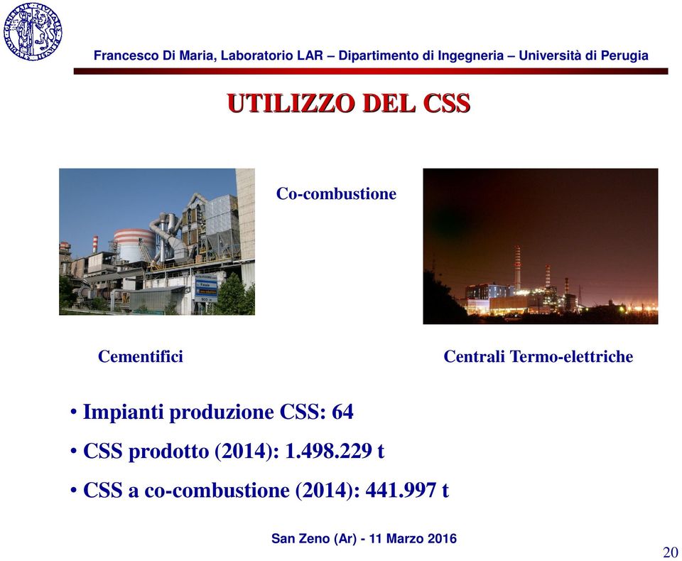 Impianti produzione CSS: 64 CSS prodotto