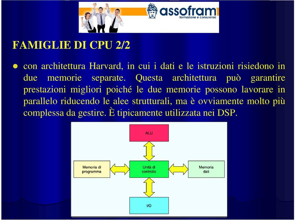 Questa architettura può garantire prestazioni migliori poiché le due memorie