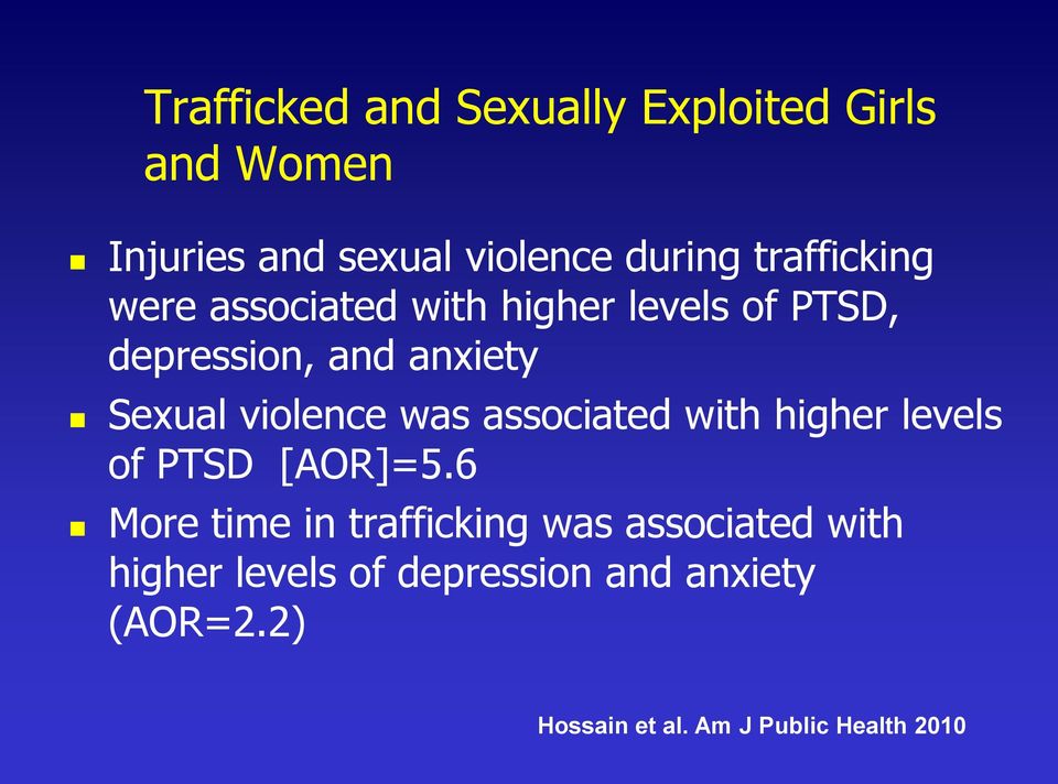 violence was associated with higher levels of PTSD [AOR]=5.