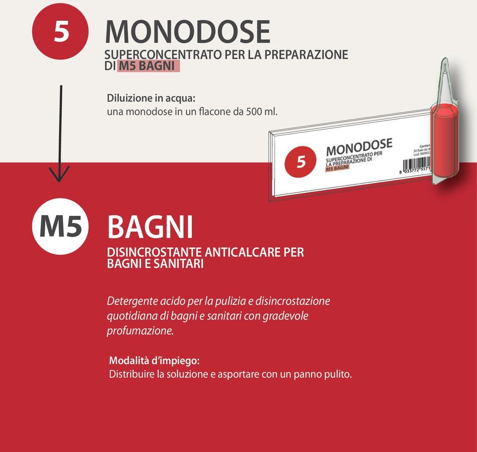 M5 BAGNI DISINCROSTANTE ANTICALCARE PER BAGNI E SANITARI Detergente acido per la pulizia e
