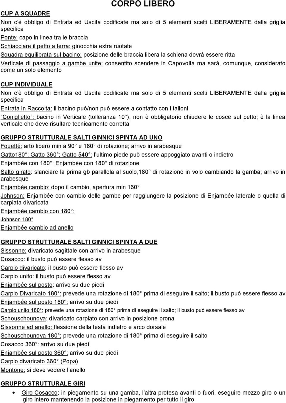 sarà, comunque, considerato come un solo elemento CUP INDIVIDUALE Non c è obbligo di Entrata ed Uscita codificate ma solo di 5 elementi scelti LIBERAMENTE dalla griglia specifica Entrata in Raccolta: