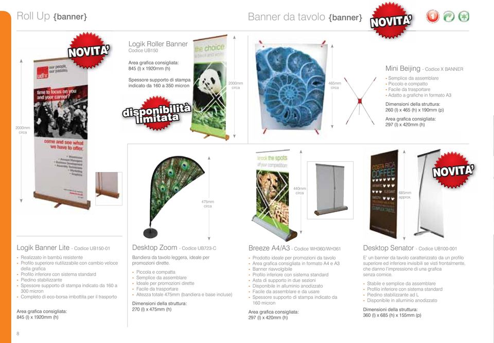 (l) x 465 (h) x 190mm (p) Area grafica consigliata: 297 (l) x 420mm (h) NOVITA 475mm circa 440mm circa 685mm approx.