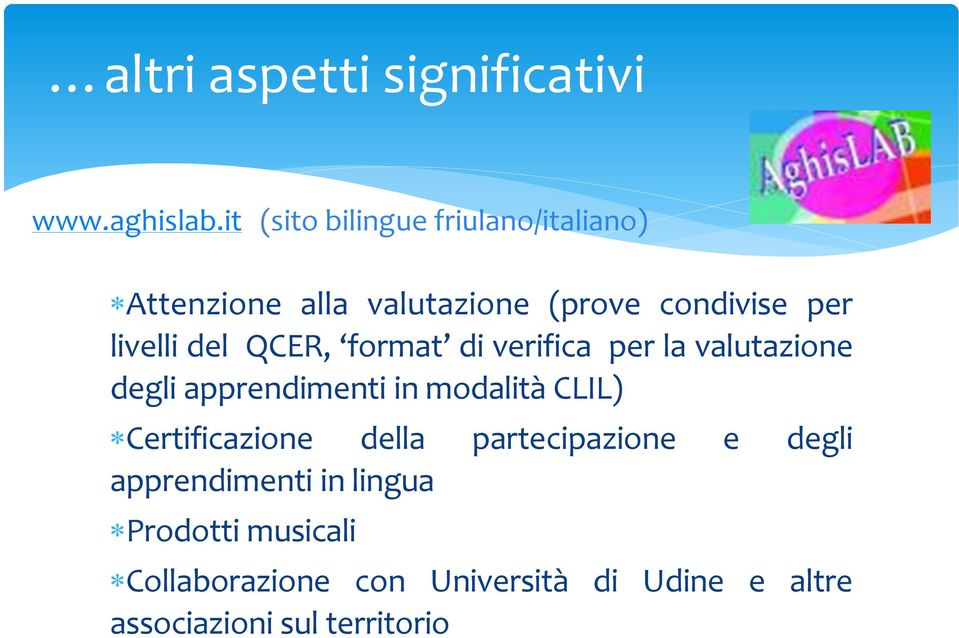 del QCER, format di verifica per la valutazione degli apprendimenti in modalità CLIL)