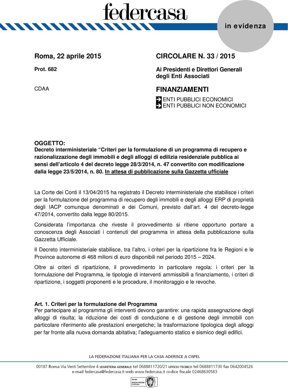 programma di recupero e razionalizzazione degli immobili e degli alloggi di edilizia residenziale pubblica ai sensi dell articolo 4 del decreto legge 28/3/2014, n.