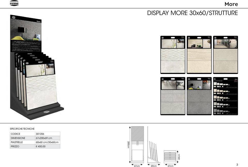 67x200x69 cm PIASTRELLE 60x60