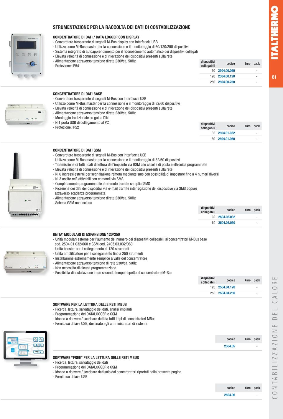 rilevazione dei presenti sulla rete - Alimentazione attraverso tensione direte 230Vca, 50Hz - Protezione: IP54 60 2504.00.