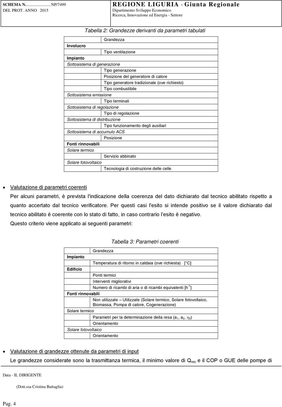 celle Valutazione di parametri coerenti Per alcuni parametri, è prevista l'indicazione della coerenza del dato dichiarato dal tecnico abilitato rispetto a quanto accertato dal tecnico verificatore.