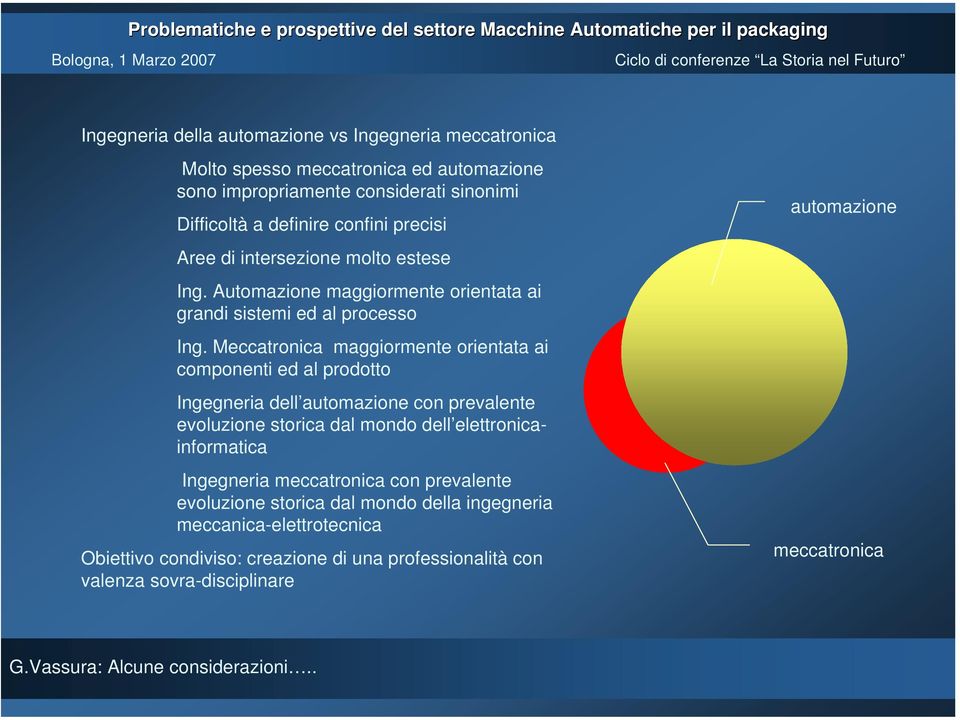 Meccatronica maggiormente orientata ai componenti ed al prodotto Ingegneria dell automazione con prevalente evoluzione storica dal mondo dell elettronicainformatica