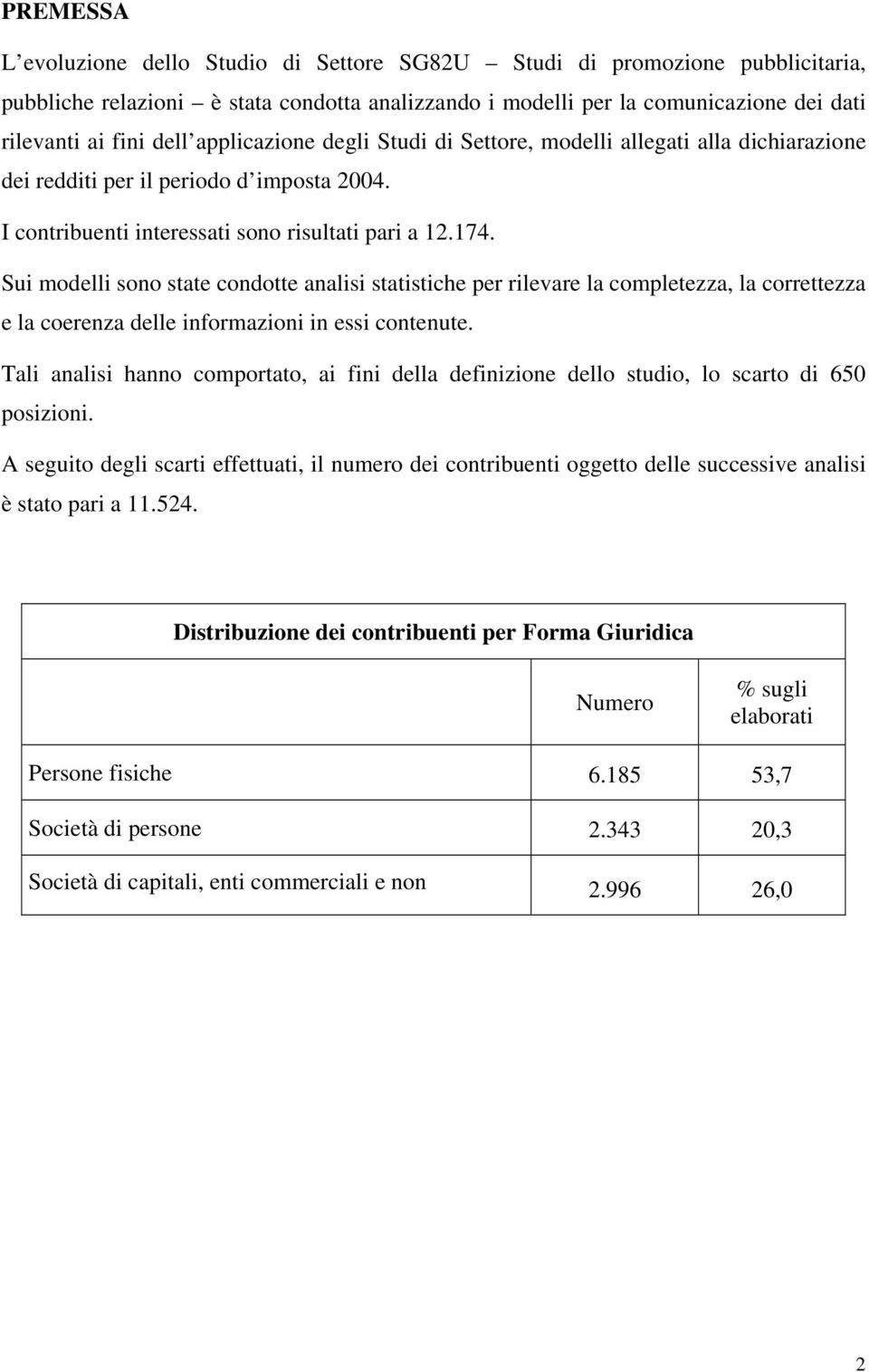 Sui modelli sono state condotte analisi statistiche per rilevare la completezza, la correttezza e la coerenza delle informazioni in essi contenute.