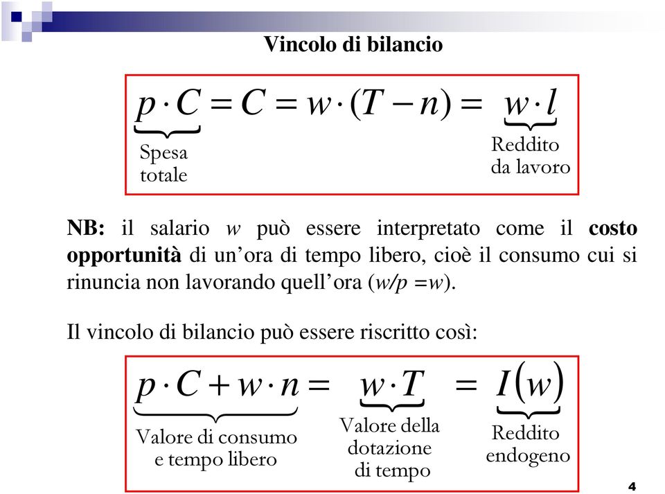 riucia o lavorado quell ora (w/p =w).