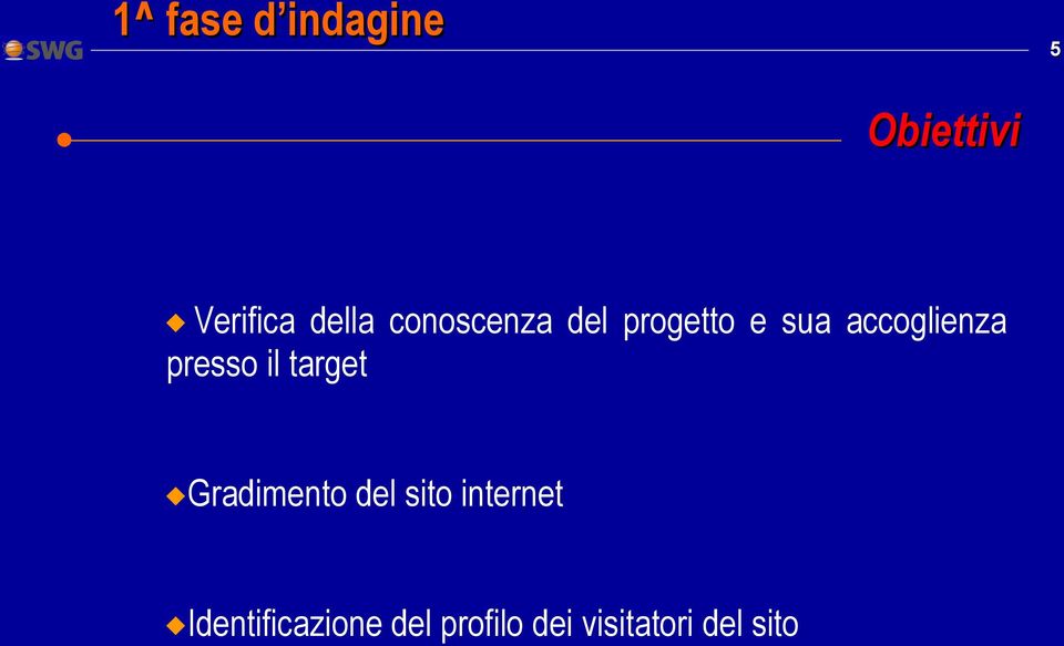 presso il target Gradimento del sito internet