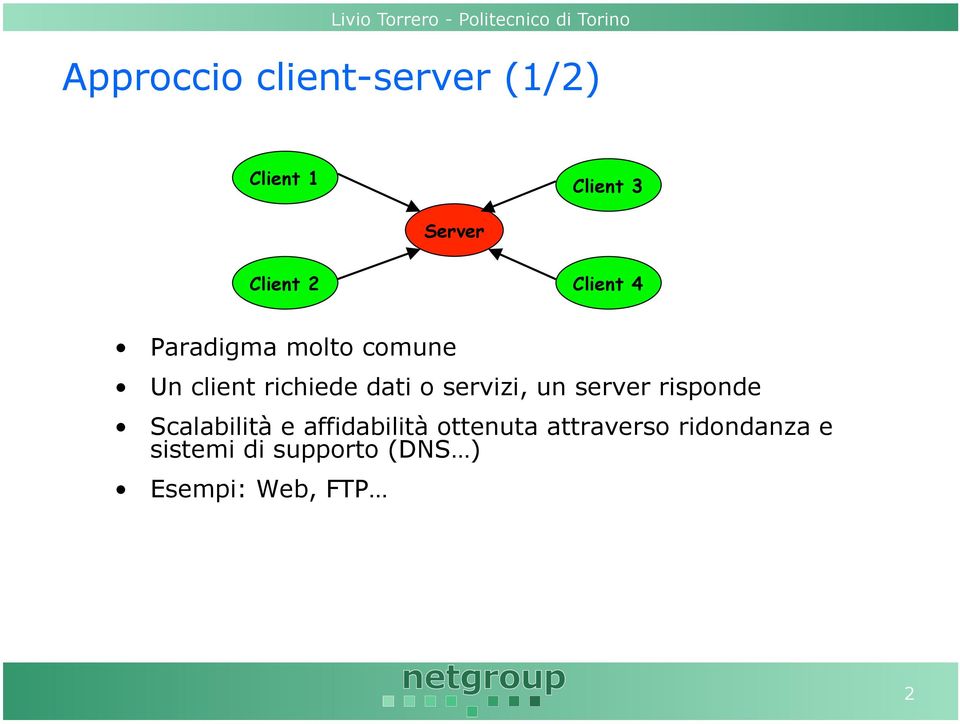 servizi, un server risponde Scalabilità e affidabilità ottenuta