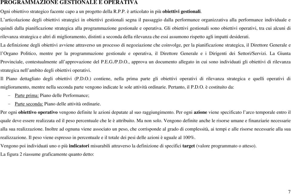 programmazione gestionale e operativa.