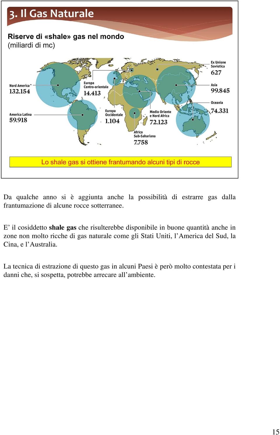 E il cosiddetto shale gas che risulterebbe disponibile in buone quantità anche in zone non molto ricche di gas