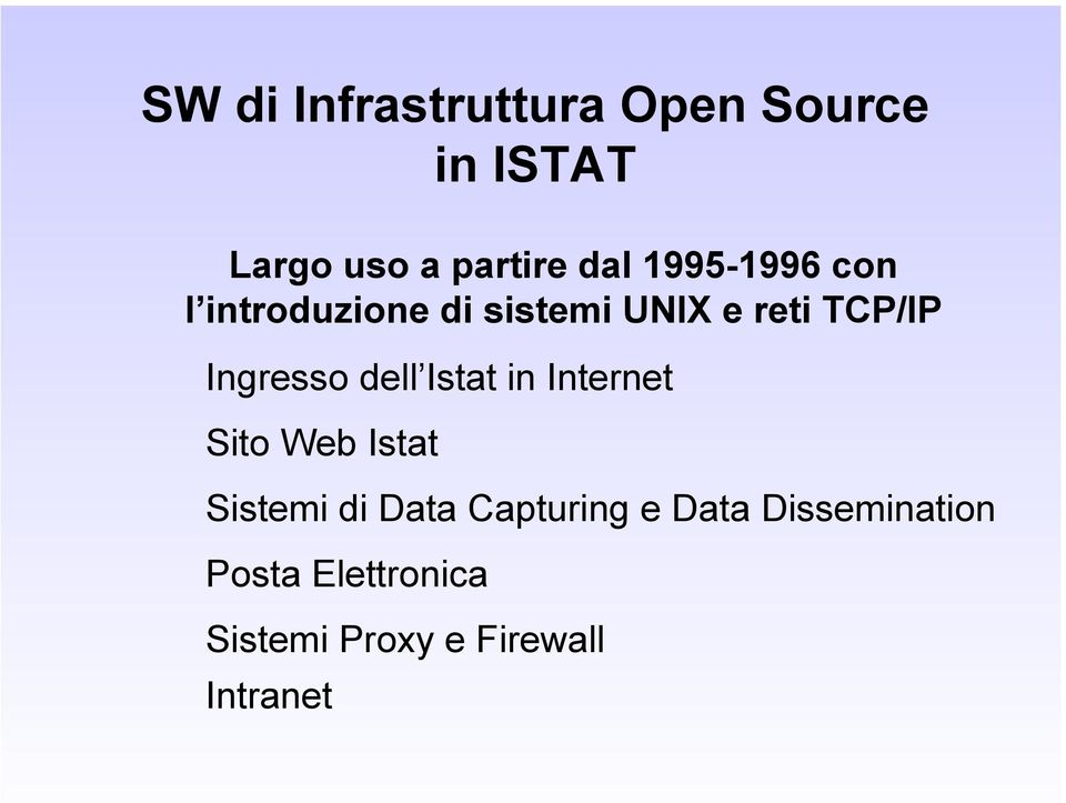 dell Istat in Internet Sito Web Istat Sistemi di Data Capturing e