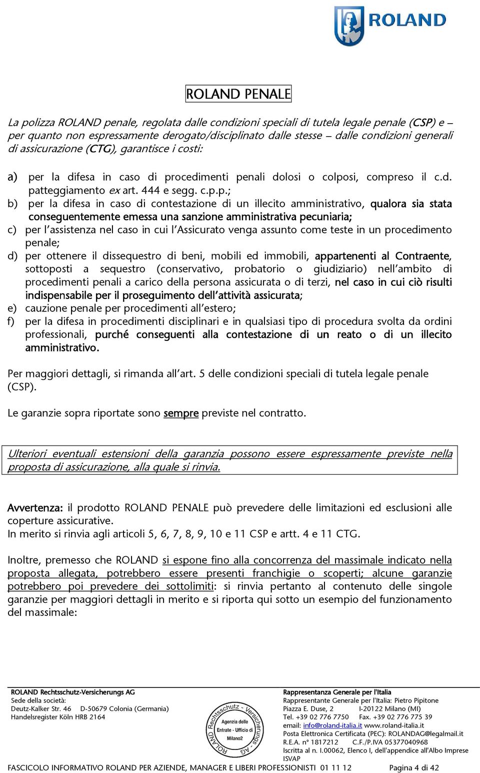 r la difesa in caso di pr