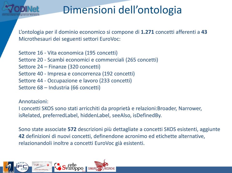 concetti) Settore 40 - Impresa e concorrenza (192 concetti) Settore 44 - Occupazione e lavoro (233 concetti) Settore 68 Industria (66 concetti) Annotazioni: I concetti SKOS sono stati arricchiti da