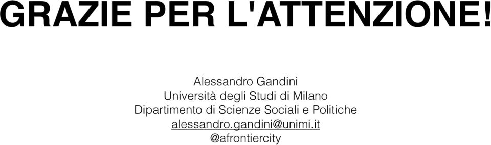 Studi di Milano Dipartimento di Scienze