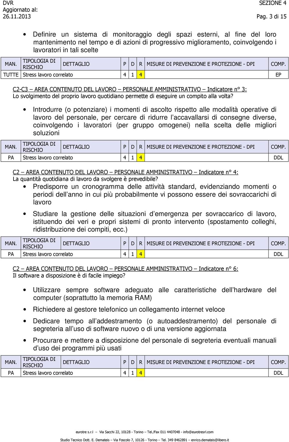 Introdurre (o potenziare) i momenti di ascolto rispetto alle modalità operative di lavoro del personale, per cercare di ridurre l accavallarsi di consegne diverse, coinvolgendo i lavoratori (per