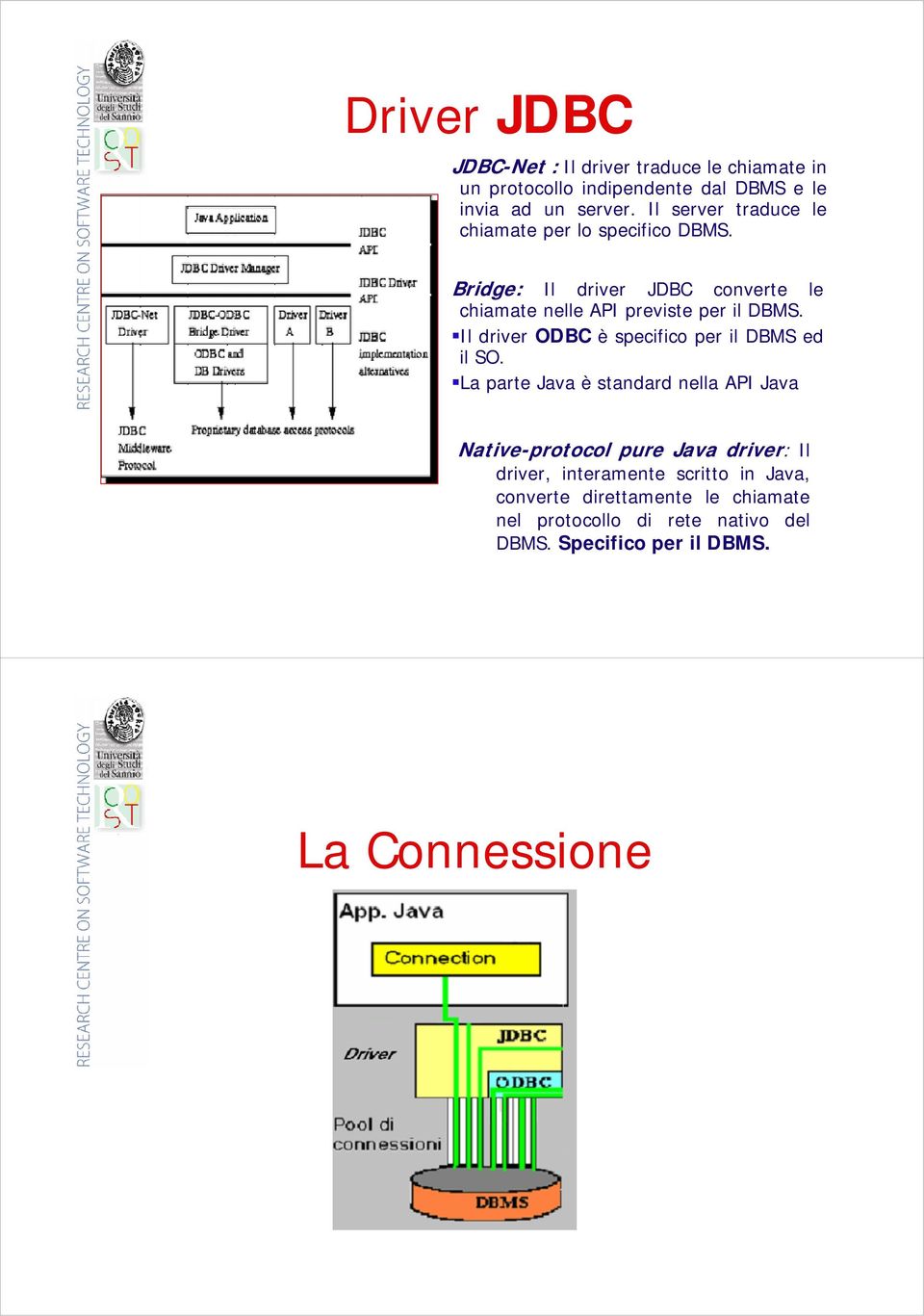 Il driver ODBC è specifico per il DBMS ed il SO.