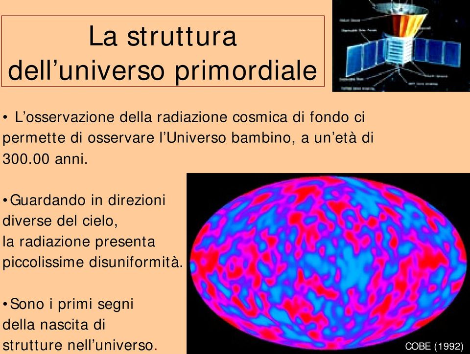 Guardando in direzioni diverse del cielo, la radiazione presenta piccolissime