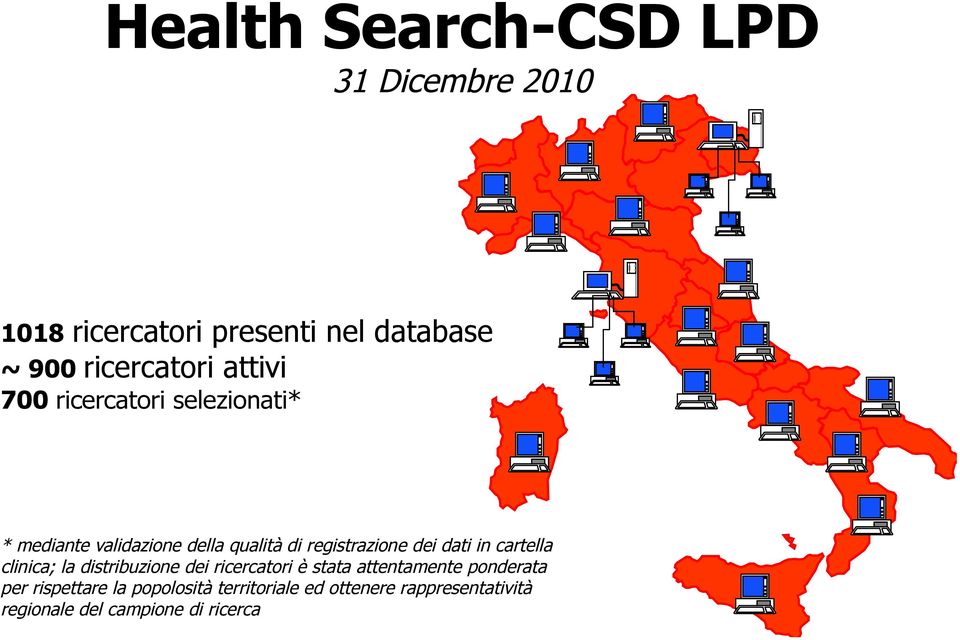 dati in cartella clinica; la distribuzione dei ricercatori è stata attentamente ponderata per