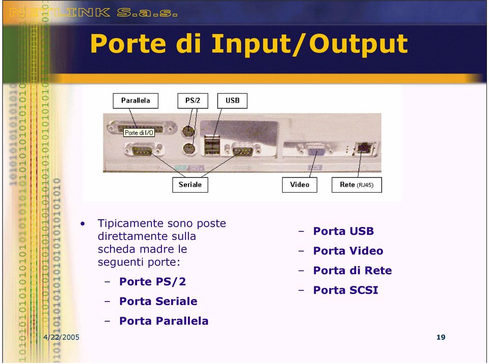 porte: Porte PS/2 Porta Seriale Porta Parallela