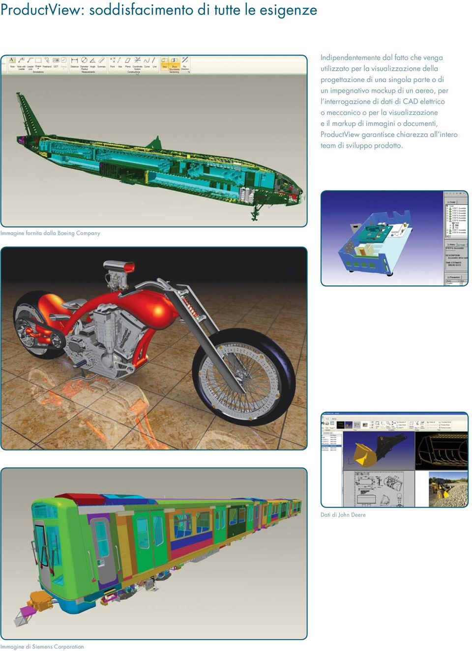 dati di CAD elettrico o meccanico o per la visualizzazione e il markup di immagini o documenti, ProductView garantisce