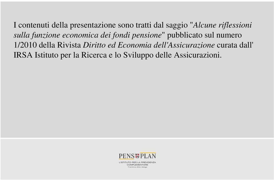 sul numero 1/2010 della Rivista Diritto ed Economia