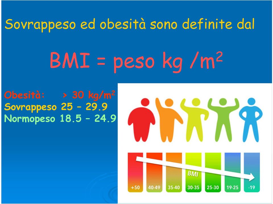 2 Obesità: > 30 kg/m 2