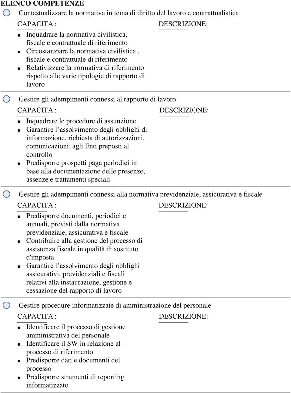 Inquadrare le procedure di assunzione Garantire l assolvimento degli obblighi di informazione, richiesta di autorizzazioni, comunicazioni, agli Enti preposti al controllo Predisporre prospetti paga