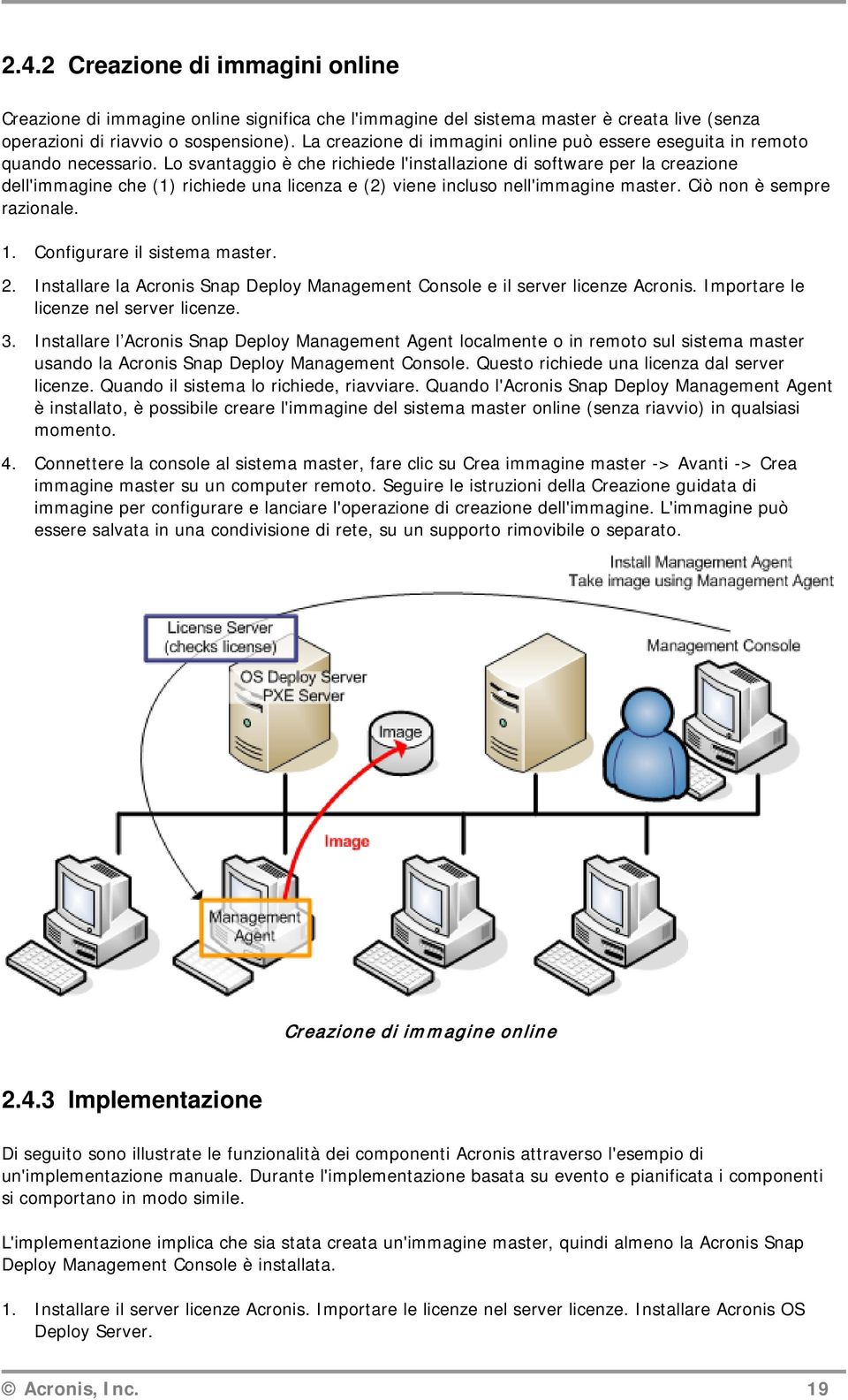 Lo svantaggio è che richiede l'installazione di software per la creazione dell'immagine che (1) richiede una licenza e (2) viene incluso nell'immagine master. Ciò non è sempre razionale. 1.