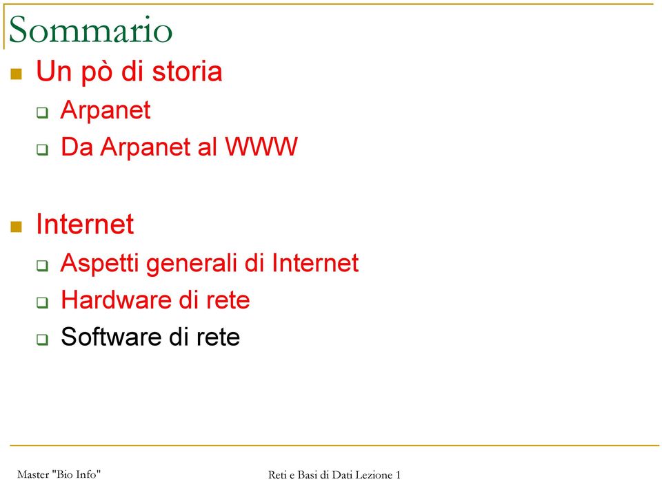 Internet Aspetti generali di