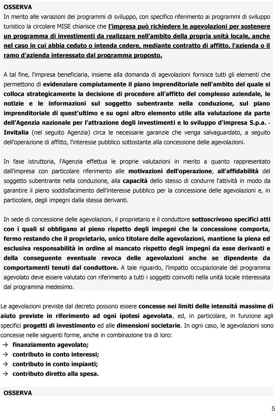 d'azienda interessato dal programma proposto.