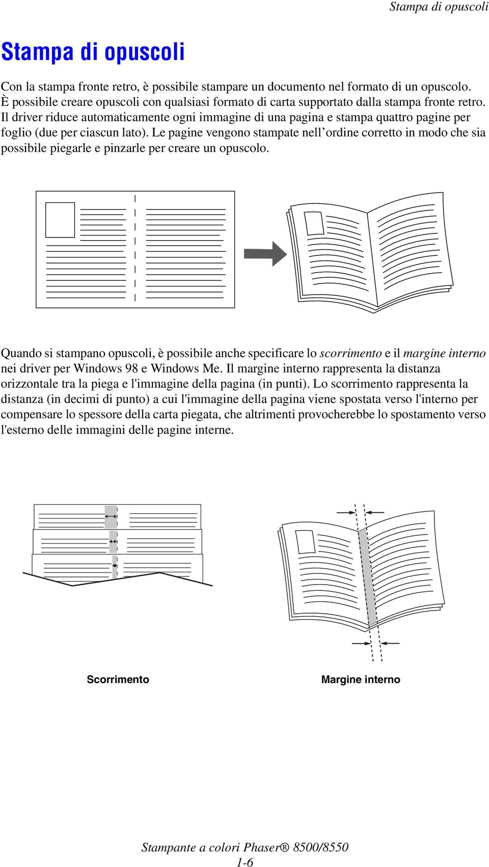 Il driver riduce automaticamente ogni immagine di una pagina e stampa quattro pagine per foglio (due per ciascun lato).