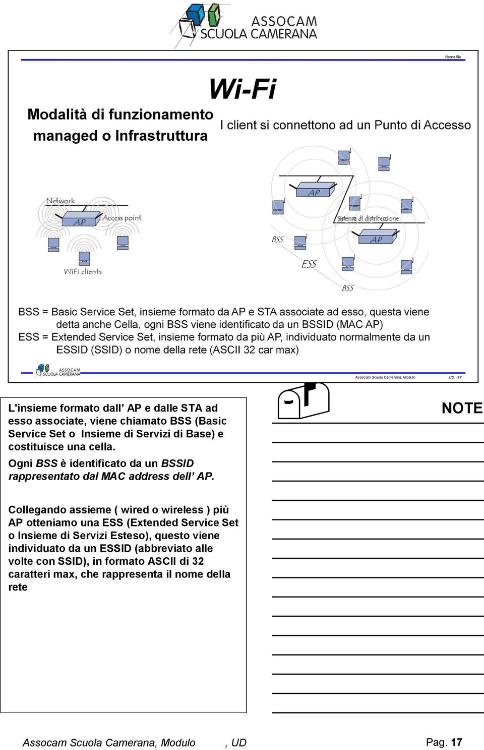 Collegando assieme ( wired o wireless ) più AP otteniamo una ESS (Extended Service Set o Insieme di Servizi Esteso), questo viene