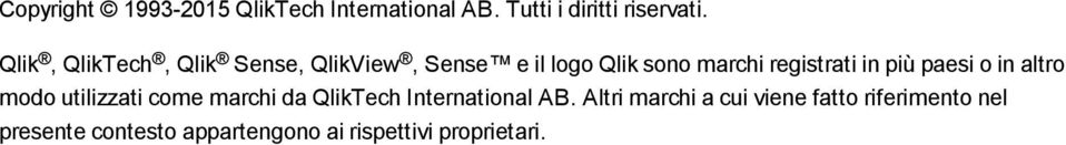 più paesi o in altro modo utilizzati come marchi da QlikTech International AB.