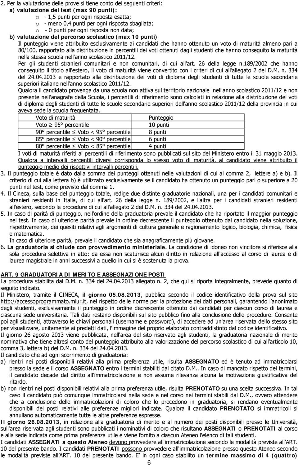 pari a 80/100, rapportato alla distribuzione in percentili dei voti ottenuti dagli studenti che hanno conseguito la maturità nella stessa scuola nell'anno scolastico 2011/12.