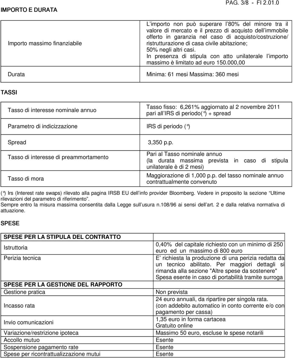 abitazione; 50% negli altri casi. In presenza di stipula con atto unilaterale l importo massimo è limitato ad euro 150.